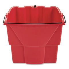 Rubbermaid Commercial 2064907 WaveBrake 2.0 18 Quart Plastic Dirty Water Bucket - Red