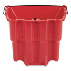 Rubbermaid Commercial 2064907 WaveBrake 2.0 18 Quart Plastic Dirty Water Bucket - Red