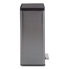 Rubbermaid Elite Step-On Trash Can 12 gal Metal Charcoal Stainless Steel/Black