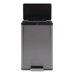 Rubbermaid Elite Step-On Trash Can 12 gal Metal Charcoal Stainless Steel/Black