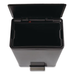 Rubbermaid Elite Step-On Trash Can 12 gal Metal Charcoal Stainless Steel/Black