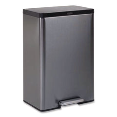 Rubbermaid Elite Step-On Trash Can 12 gal Metal Charcoal Stainless Steel/Black