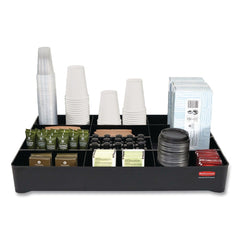 Rubbermaid Commercial 18.75 in. x 3.62 in. 11-Section Amenity Organizer for all Rubbermaid Commercial Full-Size and Compact Housekeeping Carts - Black