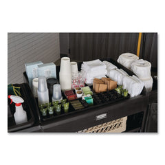 Rubbermaid Commercial 18.75 in. x 3.62 in. 11-Section Amenity Organizer for all Rubbermaid Commercial Full-Size and Compact Housekeeping Carts - Black