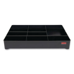 Rubbermaid Commercial 18.75 in. x 3.62 in. 11-Section Amenity Organizer for all Rubbermaid Commercial Full-Size and Compact Housekeeping Carts - Black