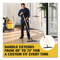 Rubbermaid Commercial 19.5 in. x 5.5 in. Microfiber Head 48 in. to 72 in. Aluminum Handle Adaptable Flat Mop Kit - Blue/Yellow