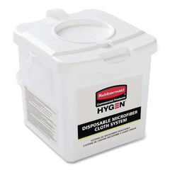 Rubbermaid Commercial HYGEN 2135007 7.92 in. x 7.75 in. x 7.44 in. Disposable Microfiber Charging Bucket - White (4/Carton)