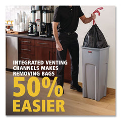 Rubbermaid Commercial Universal Square Trash Can with Swing Lid 23 gal Plastic Gray