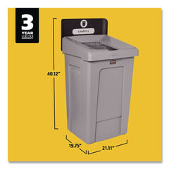 Rubbermaid Commercial Slim Jim 33 gal 1-Stream Landfill Resin Recycling Station - Gray