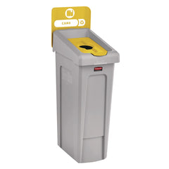 Rubbermaid Commercial Slim Jim Recycling Station Kit 1-Stream Bottles and Cans 23 gal Plastic Yellow/Gray