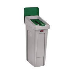 Rubbermaid Commercial Slim Jim Recycling Station Kit 1-Stream Paper 23 gal Plastic Green/Gray
