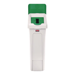 Rubbermaid Commercial Slim Jim Recycling Station Kit 1-Stream Paper 23 gal Plastic Green/Gray