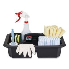 Rubbermaid Commercial Cleaning Caddy Compatible with Full-Size and Compact Housekeeping Carts - Black (6/Carton)