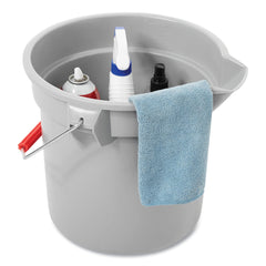 Rubbermaid Commercial FG261400GRAY 14 qt. 12 in. Round Utility Plastic Bucket - Gray
