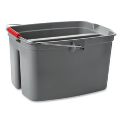 Rubbermaid Commercial 17 qt. Plastic Double Utility Pail - Gray