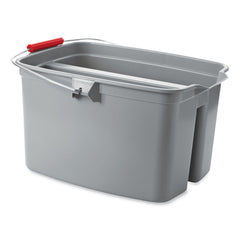 Rubbermaid Commercial 17 qt. Plastic Double Utility Pail - Gray