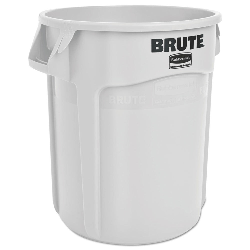 Rubbermaid Commercial 20 gal. Plastic Vented Round Brute Container - White
