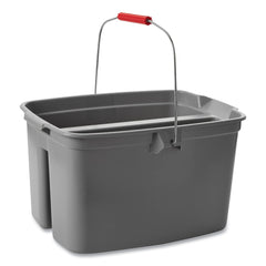 Rubbermaid Commercial 18 in. x 14.5 in. x 10 in. 19 qt. Plastic Double Utility Pail - Gray