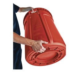 Rubbermaid Commercial 32 gal. Plastic Vented Round Brute Container - Red