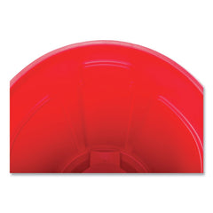Rubbermaid Commercial 32 gal. Plastic Vented Round Brute Container - Red