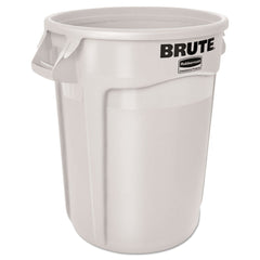 Rubbermaid Commercial 32 gal. Plastic Vented Round Brute Container - White