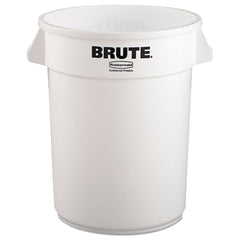 Rubbermaid Commercial 32 gal. Plastic Vented Round Brute Container - White