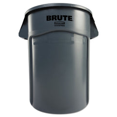 Rubbermaid Commercial Brute 44-Gallon Round Plastic Vented Container - Gray
