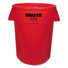 Rubbermaid Commercial BRUTE 44 Gallon Vented Plastic Round Container - Red