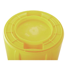 Rubbermaid Commercial 44 Gallon Plastic Vented Round Brute Container - Yellow