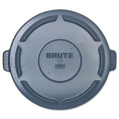 Rubbermaid Commercial FG264560GRAY 24.5 in. x 1.5 in. BRUTE Self-Draining Flat Top Lids - Gray