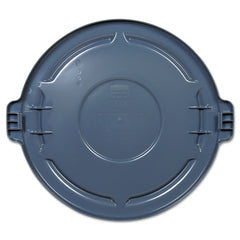 Rubbermaid Commercial FG264560GRAY 24.5 in. x 1.5 in. BRUTE Self-Draining Flat Top Lids - Gray