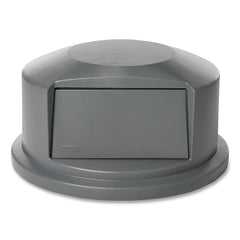 Rubbermaid Commercial 24.81 in. Diameter x 12.63 in. Round BRUTE Dome Top Receptacle Push Door for 44 Gallon Containers - Gray