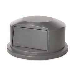 Rubbermaid Commercial 24.81 in. Diameter x 12.63 in. Round BRUTE Dome Top Receptacle Push Door for 44 Gallon Containers - Gray