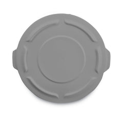 Rubbermaid Commercial BRUTE 26.75 in. Self-Draining Flat Top Lids for 55-Gallon Round Containers - Gray