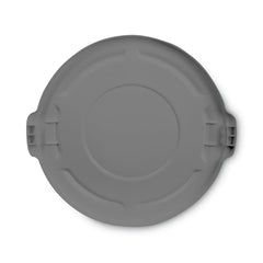 Rubbermaid Commercial BRUTE 26.75 in. Self-Draining Flat Top Lids for 55-Gallon Round Containers - Gray