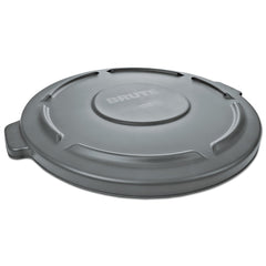 Rubbermaid Commercial BRUTE 26.75 in. Self-Draining Flat Top Lids for 55-Gallon Round Containers - Gray