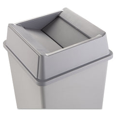 Rubbermaid Commercial 20.13 in. Plastic Untouchable Square Swing Top Lid - Gray