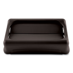 Rubbermaid Commercial Slim Jim 11.38 in. x 20.5 in. x 5 in. Swing Lid - Black
