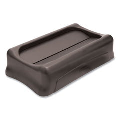 Rubbermaid Commercial Slim Jim 11.38 in. x 20.5 in. x 5 in. Swing Lid - Black