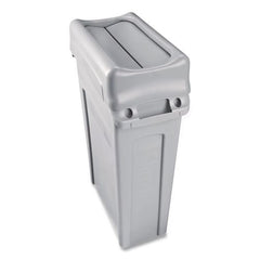Rubbermaid Commercial Slim Jim 11.38 in. x 20.5 in. x 5 in. Swing Lid - Gray