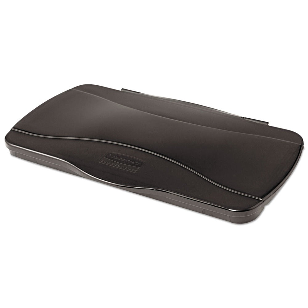 Rubbermaid Commercial FG267400BLA Slim Jim 11.38 in. x 20.5 in. x 2.75 in. Hinged Lid - Black