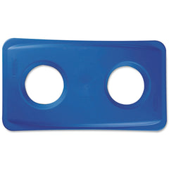 Rubbermaid Commercial 20.38 in. x 11.38 in. x 2.75 in. Lid for Slim Jim Bottle Recycling Container - Blue