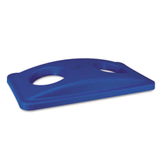 Rubbermaid Commercial 20.38 in. x 11.38 in. x 2.75 in. Lid for Slim Jim Bottle Recycling Container - Blue