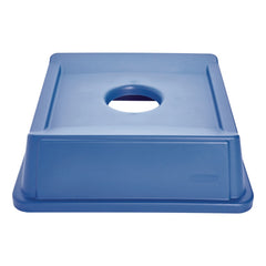 Rubbermaid Commercial Untouchable 20-1/8 in. x 20-1/8 in. Bottle and Can Recycling Lid - Blue