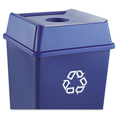 Rubbermaid Commercial Untouchable 20-1/8 in. x 20-1/8 in. Bottle and Can Recycling Lid - Blue