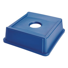 Rubbermaid Commercial Untouchable 20-1/8 in. x 20-1/8 in. Bottle and Can Recycling Lid - Blue