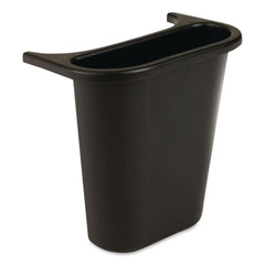 Rubbermaid Commercial Rectangular Saddle Basket Recycling Bin - Black