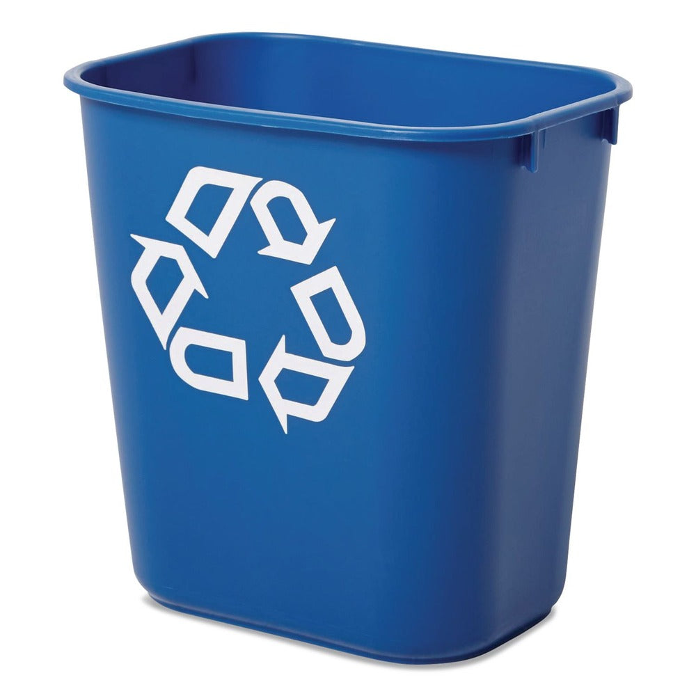 Rubbermaid Commercial 13.63-Quart Rectangular Deskside Recycling Container - Small, Blue