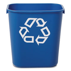 Rubbermaid Commercial 13.63-Quart Rectangular Deskside Recycling Container - Small, Blue