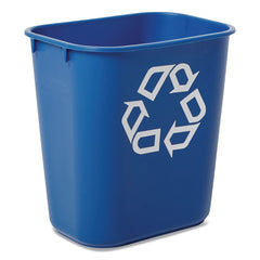 Rubbermaid Commercial 13.63-Quart Rectangular Deskside Recycling Container - Small, Blue